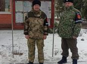 Казачий патруль на территории храма